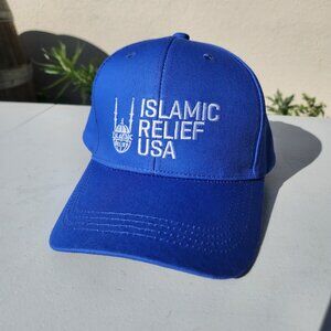NEW Islamic Relief Promotional Baseball Cap Hat Blue White Embroidered USAID Hum